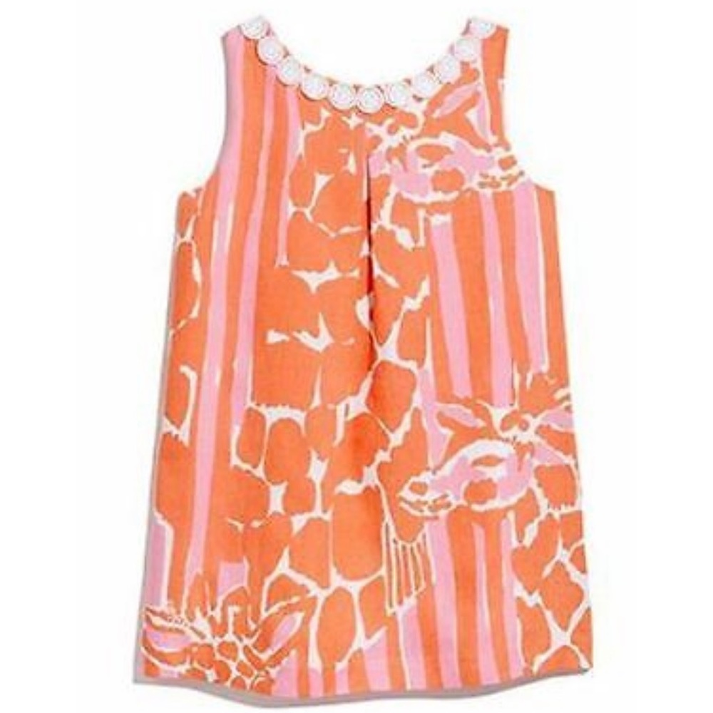 Lilly Pulitzer GIRAFFE Print Dress GIRLS Size Large 10 12 Linen - WORN ONCE!